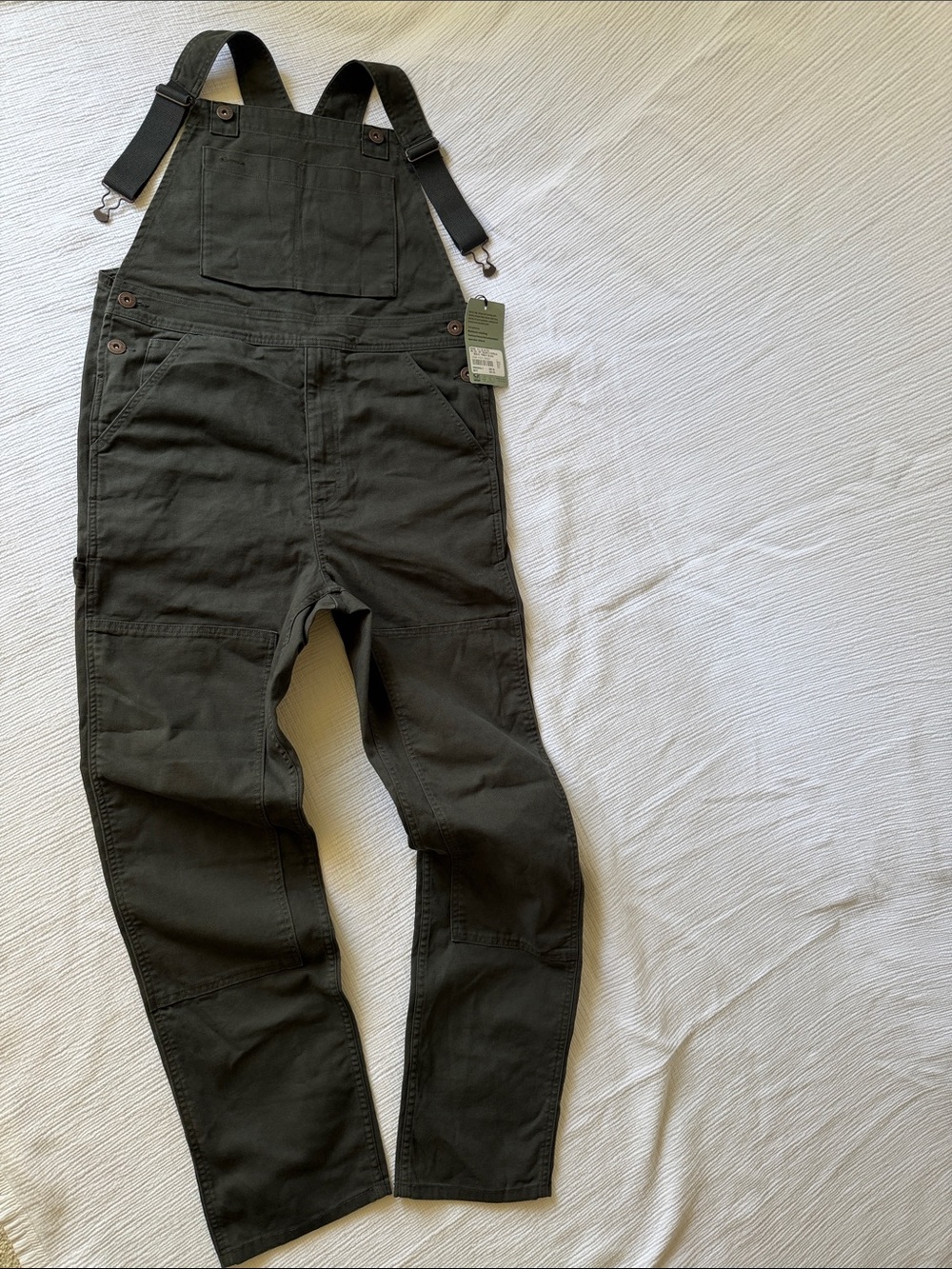 REI Men's Washed Black Cargo Overalls